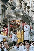 Festa di Sant Agata   procession of Devoti with the golden statue of the saint 